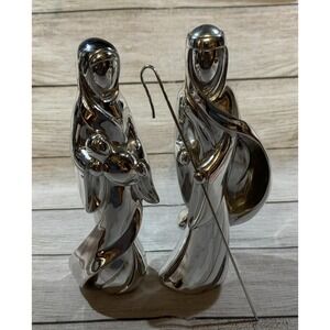 Exclusive Christmas Around World Jesus Mary Joseph w/ Staff Silver Nativity B6